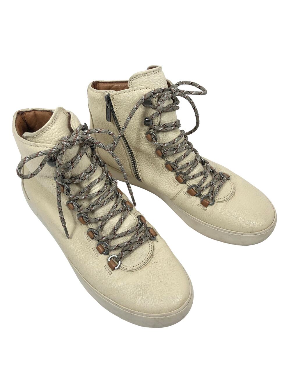 Frye Lena Hiker Sneakers Boots Leather High Top Lace Up Ivory Womens‎ 9.5